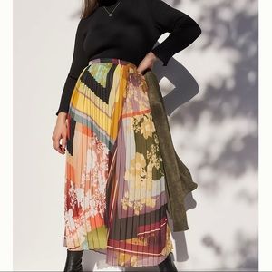 Maeve Anthropologie Pleated Maxi Skirt — 16W